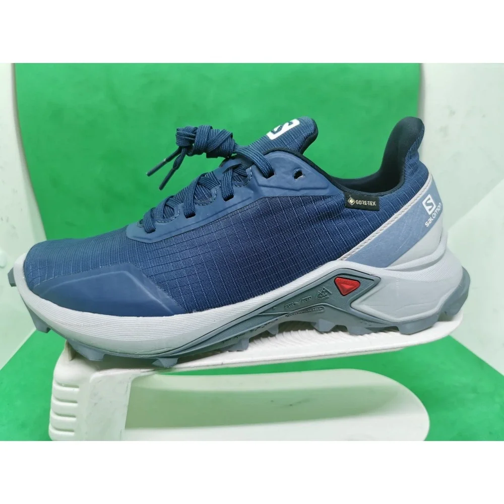 Salomon Women's Gore-Tex Trail Hiking Running Shoes Alphacross GTX Blue Size 7.5